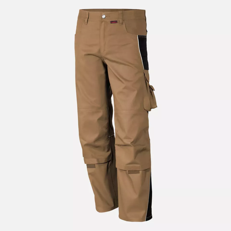 Qualitex NM-42006-4236, PRO Trousers Khaki/Black, image 1, gallery thumbnail