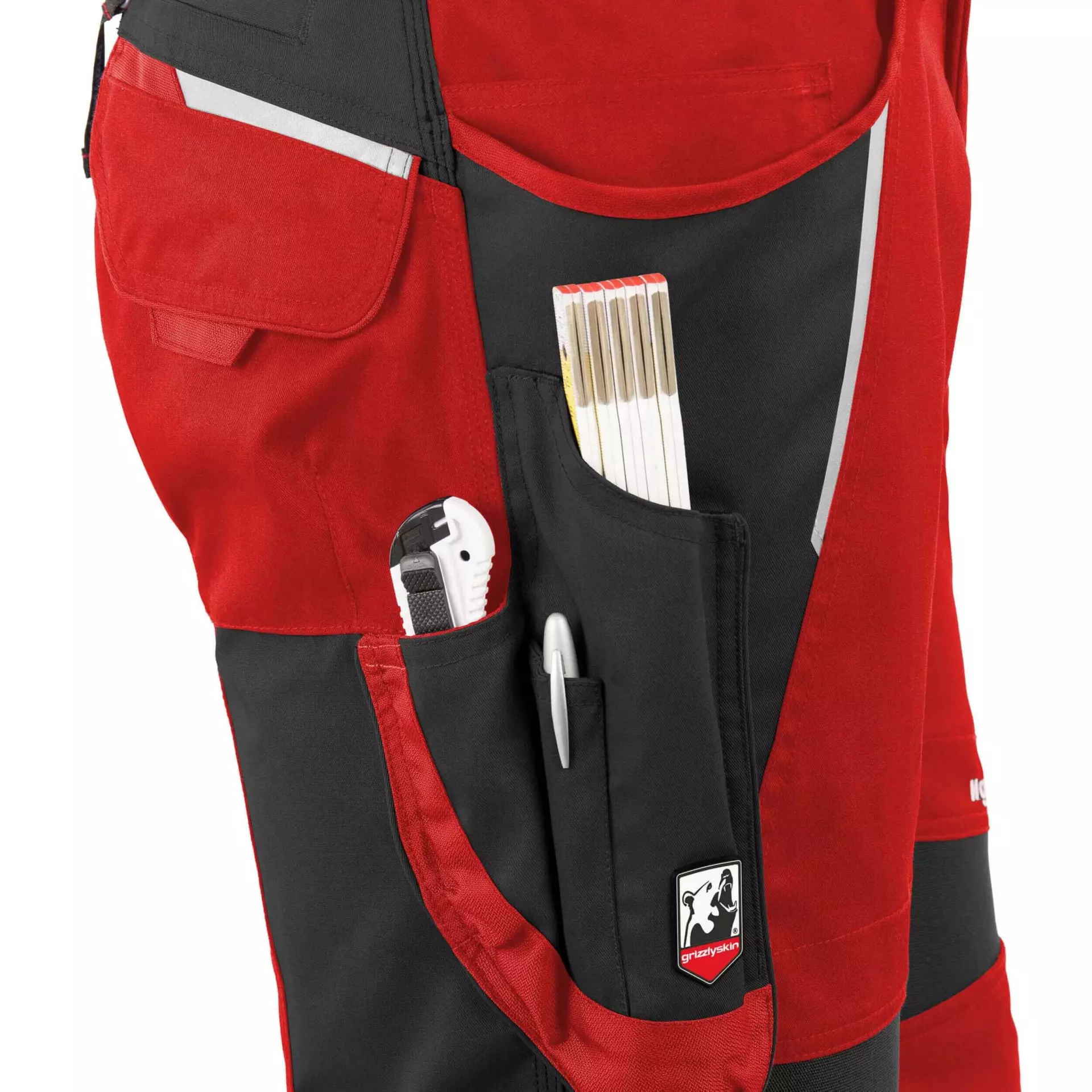 Grizzlyskin GIM3702, IRON Bib Overall Red/Black, image 4