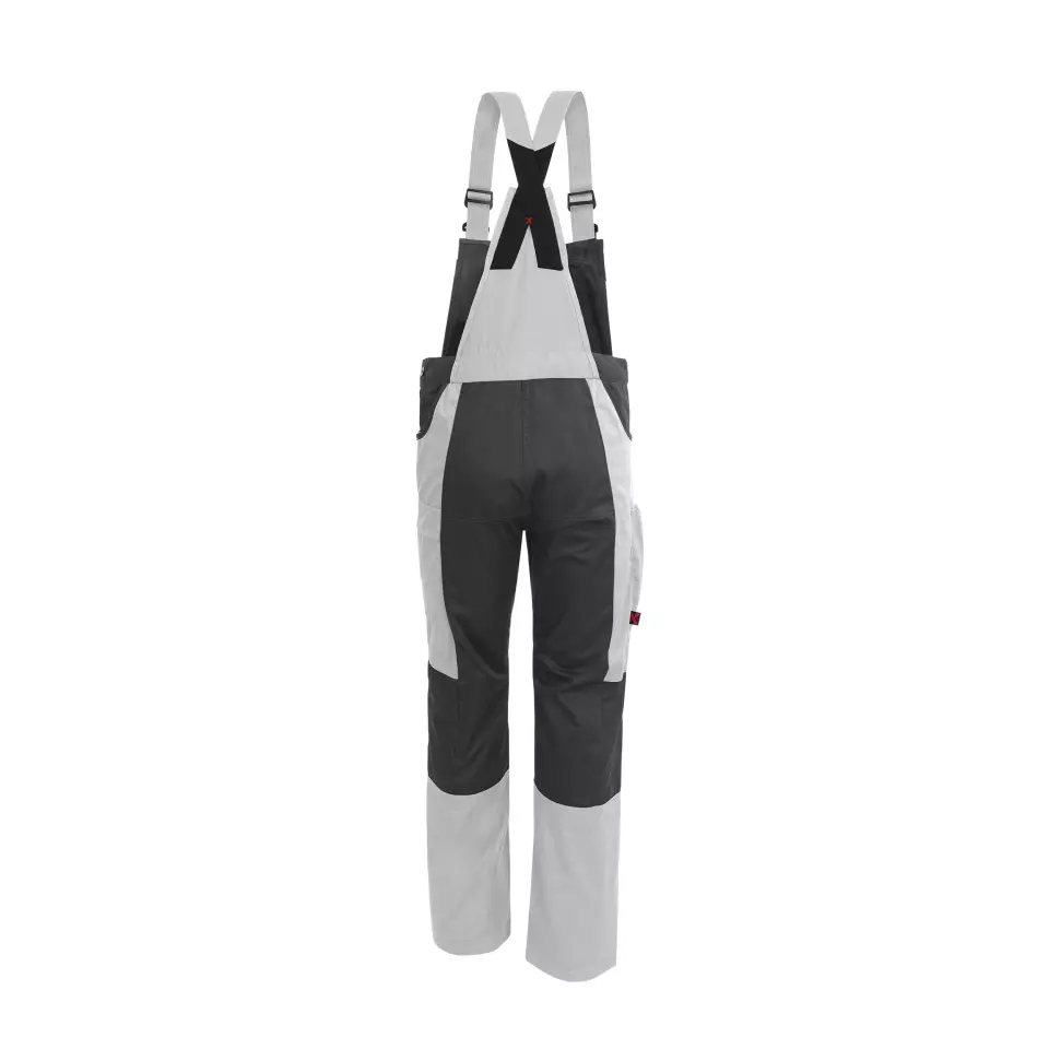 Qualitex NM-41011-3032, X-Serie Bib Overall White/Grey, image 2, gallery thumbnail