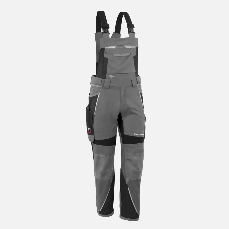 Grizzlyskin GIM3707, IRON Bib and Brace Grey/Black, image 1, gallery thumbnail