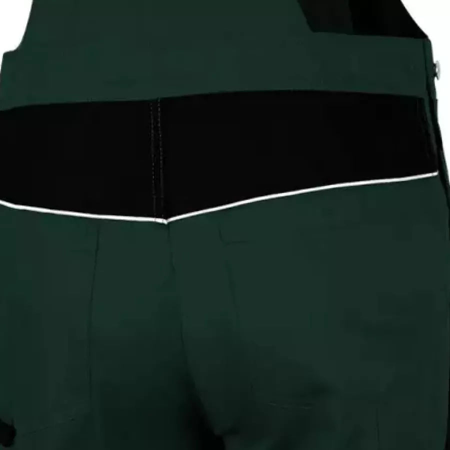 **Elastischer Stretcheinsatz** verbessert die Bewegungsfreiheit, damit Sie sich ohne Einschränkung bücken, strecken und arbeiten können.