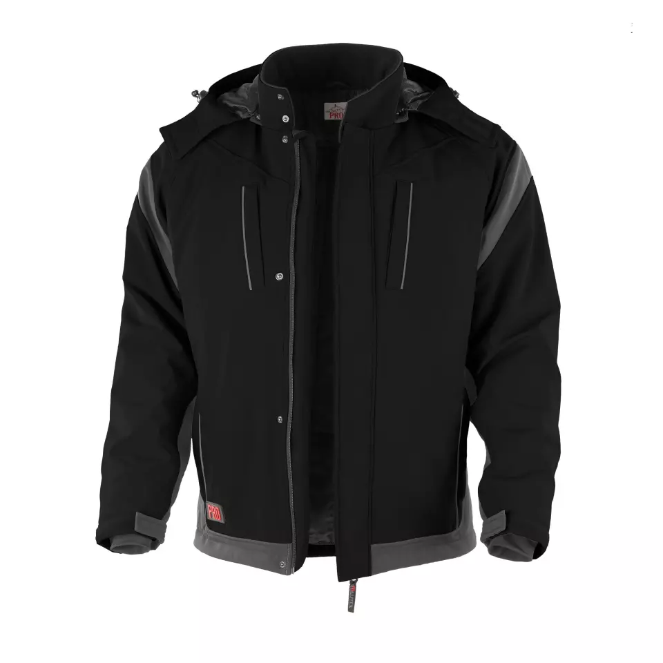 Qualitex NM-67006-3632, PRO Softshell Jacket Black/Grey, image 1, gallery thumbnail