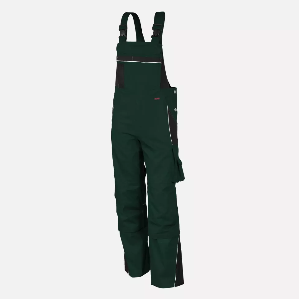 Qualitex NM-41006-1336, PRO Latzhose grün/schwarz, image 1, gallery thumbnail