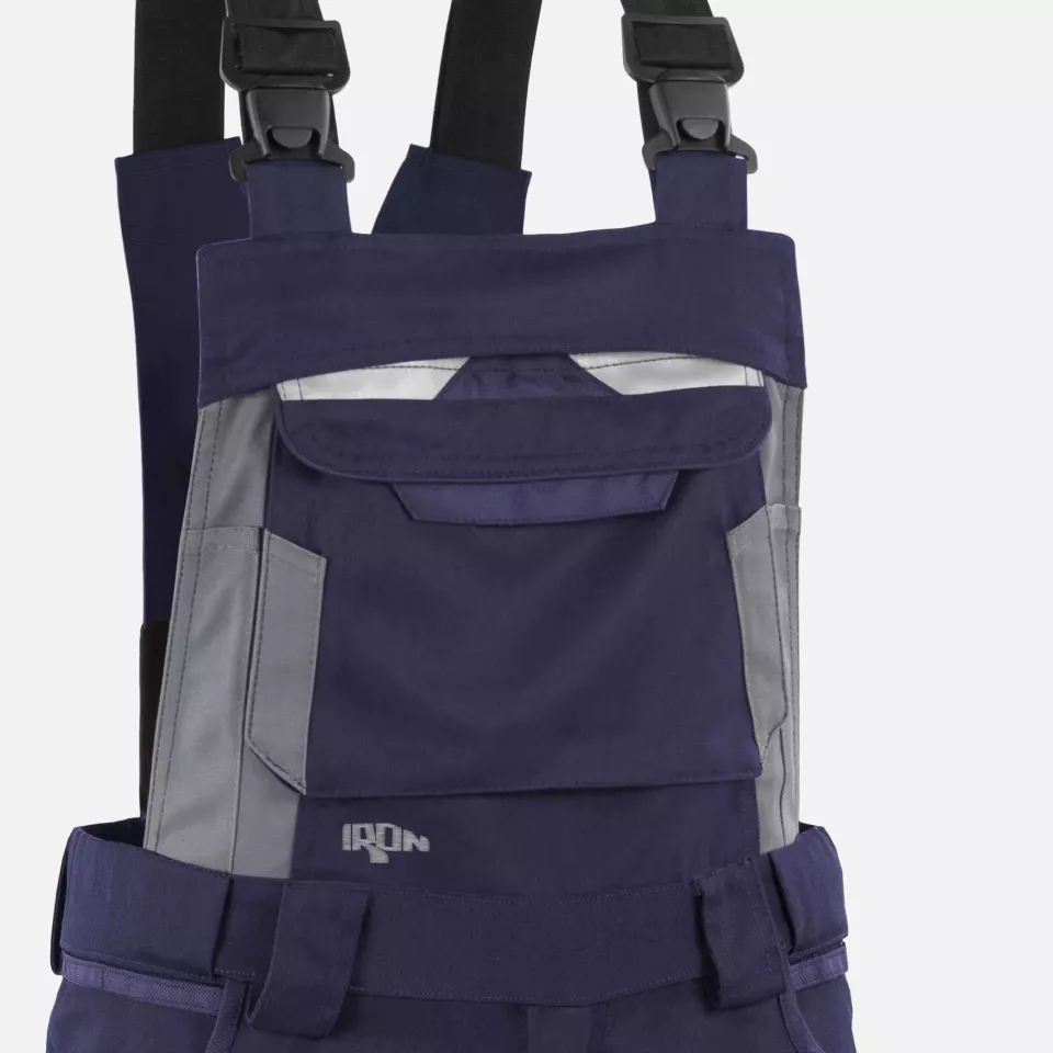 Grizzlyskin GIM3706, IRON Bib and Brace Navy/Grey, image 3, gallery thumbnail