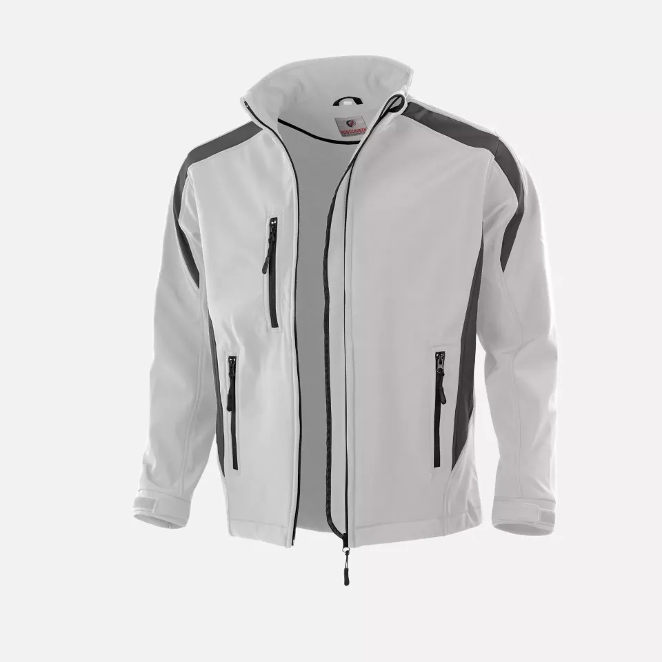 Qualitex NM-66001-3032, Softshell Jacket White/Grey, image 1, gallery thumbnail