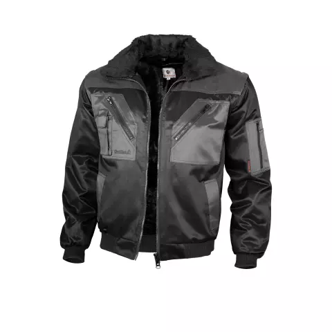 Qualitex Two-Tone Pilot Jacket Black/Grey