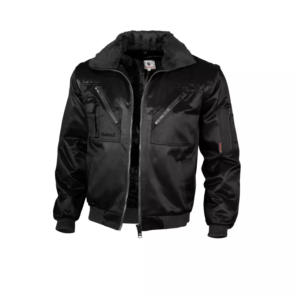 Qualitex NM-70001-3600, Solid Color Pilot Jacket Black, image 1, gallery thumbnail