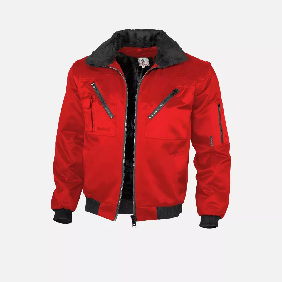 Qualitex NM-70001-2300, Solid Color Pilot Jacket Red, image 1, gallery thumbnail