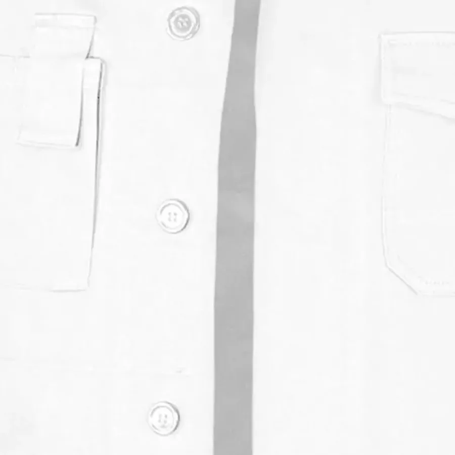 **Concealed Button Placket** creates a clean, polished look while maintaining practical functionality.
