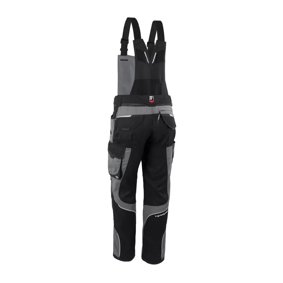 Grizzlyskin GIM3708, IRON Bib Overall Black/Grey, image 2, gallery thumbnail