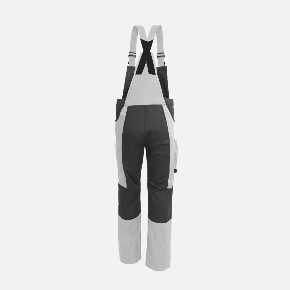 Qualitex NM-41011-3032, X-Serie Bib and Brace White/Grey, image 2, gallery thumbnail