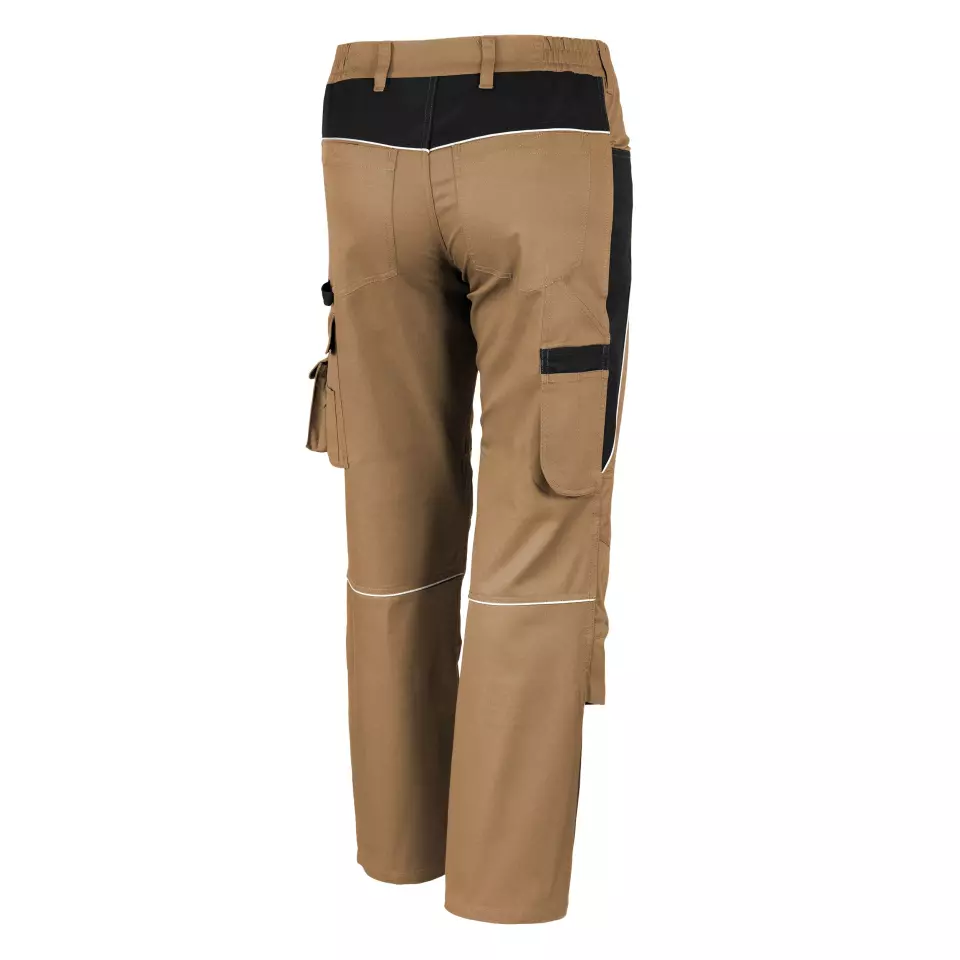 Qualitex NM-42006-4236, PRO Trousers Khaki/Black, image 2, gallery thumbnail