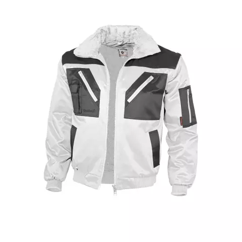 Qualitex Two-Tone Pilot Jacket White/Grey