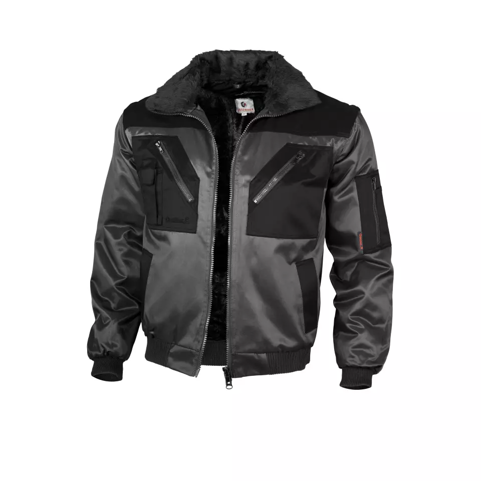 Qualitex NM-70001-3236, Zweifarbig Pilotenjacke grau/schwarz, image 1, gallery thumbnail