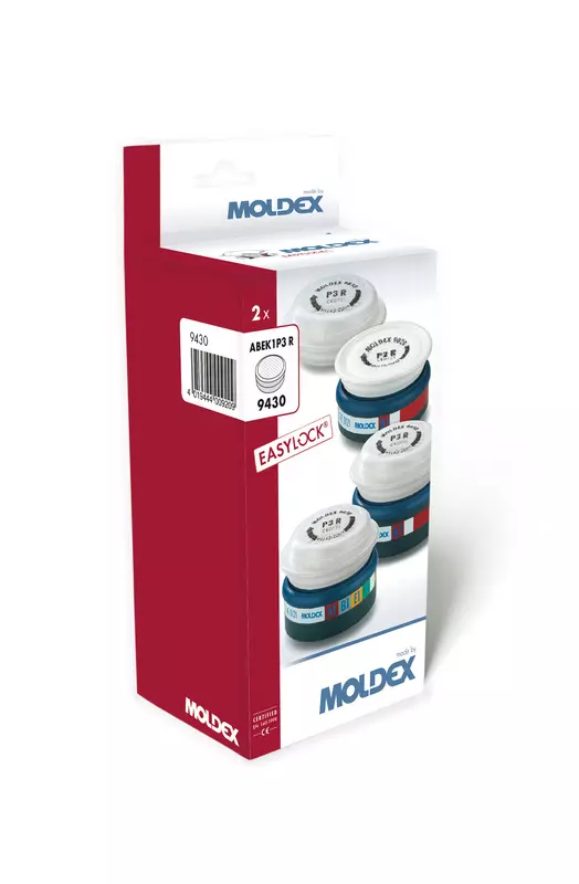 Moldex MD943012, 943012 yhdistelmäsuodatin A1B1E1K1+P3 puoli- ja kokonaamariin, kuluttajapakkaus sis 2 kpl, image 1, gallery thumbnail