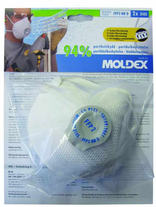 Moldex MD310511, AIR 3105 Particle Respirator FFP2 NR D With Valve M/L, Blister, image 1