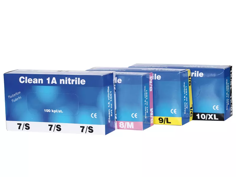 Clean1A 1651, Powder-Free Nitrile Gloves