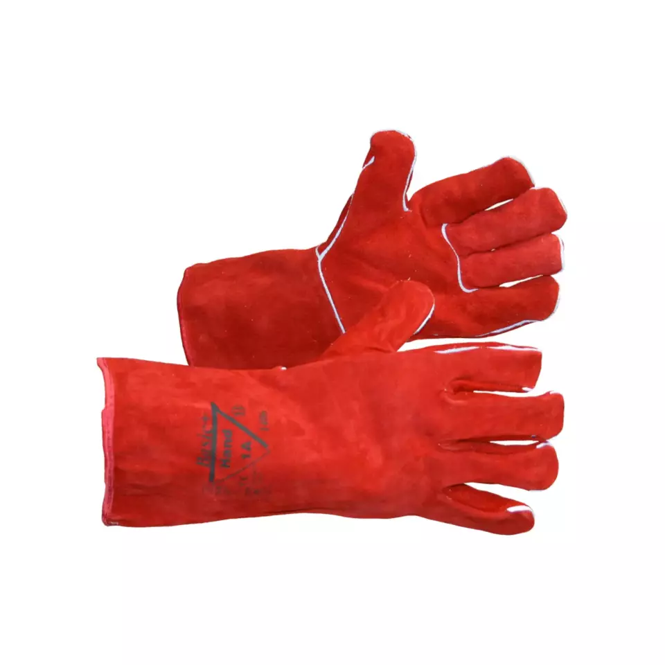 Hand1A 1406, Red Welding Gloves One-size 11/XXL, image 2, gallery thumbnail