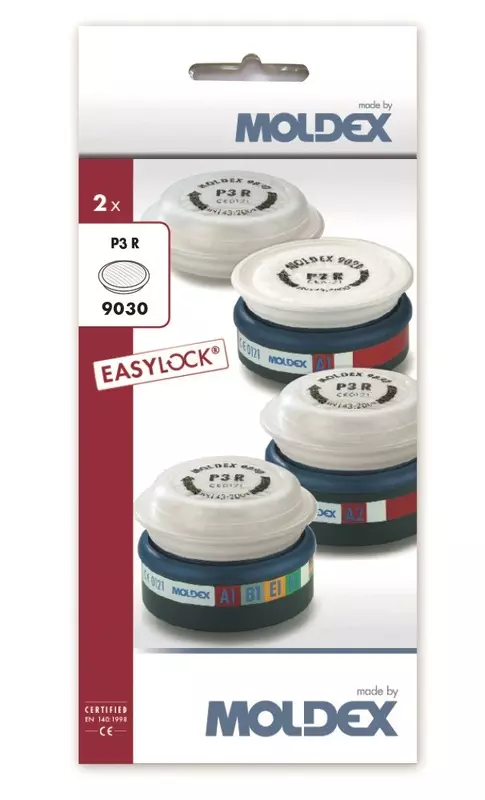 Moldex MD903012, 903012 Particle Filter P3 R D for Half and Full Face Masks, Consumer Pack, incl. 2 pcs
