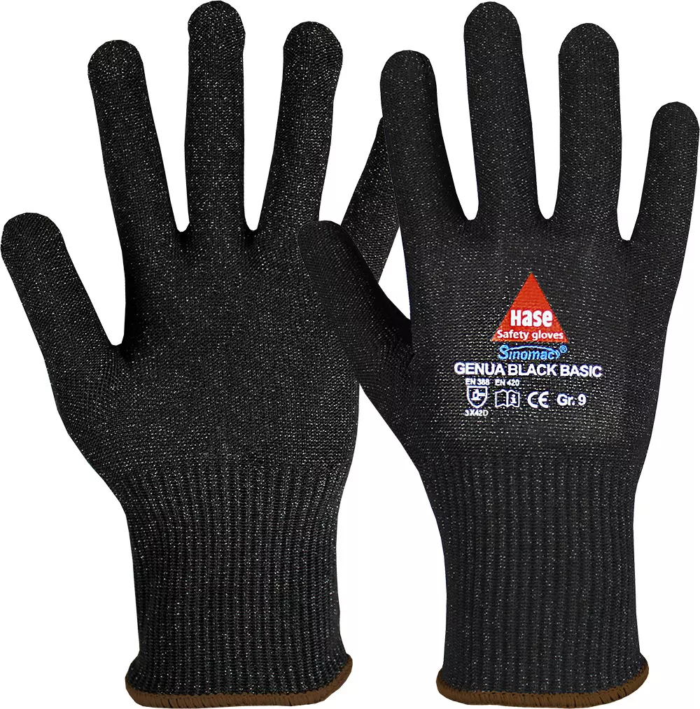 Hase Safety Gloves 508506, GENUA BLACK BASIC Cut Protection Glove, image 1