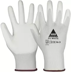 509520, Hase Safety Gloves PU WHITE Assembly Gloves