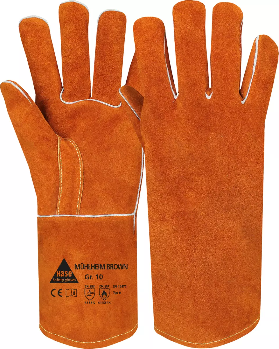 Hase Safety Gloves 301070, MÜHLHEIM BROWN Welding Gloves, image 1, gallery thumbnail