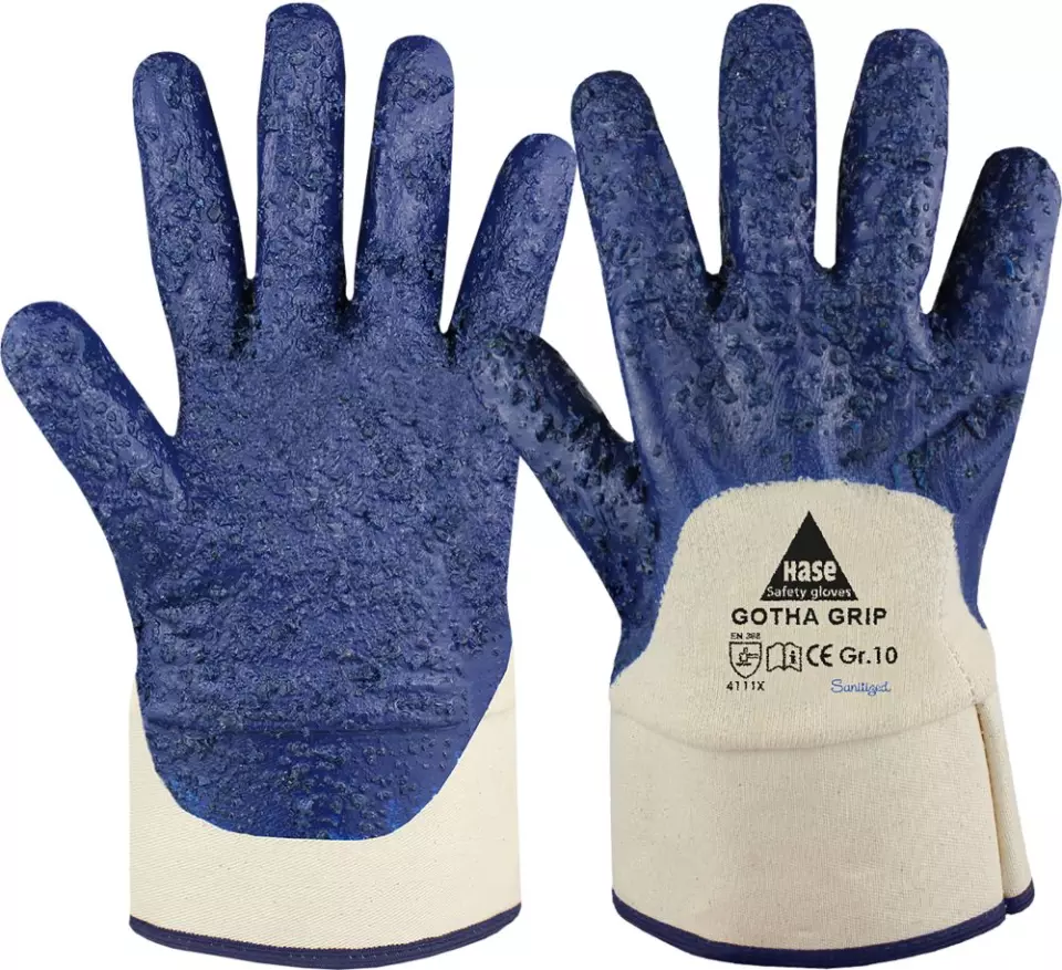 Hase Safety Gloves 903300, GOTHA GRIP Nitrile Gloves, Size 10, image 1, gallery thumbnail
