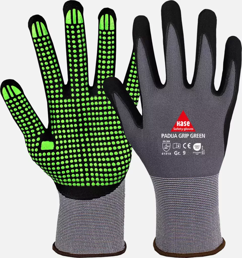 Hase Safety Gloves 508150G, PADUA GRIP GREEN Assembly Glove, image 1, gallery thumbnail