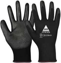509560, Hase Safety Gloves PU BLACK Assembly Gloves