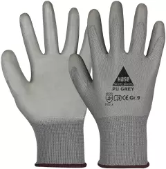 509540, Hase Safety Gloves PU GREY Assembly Gloves