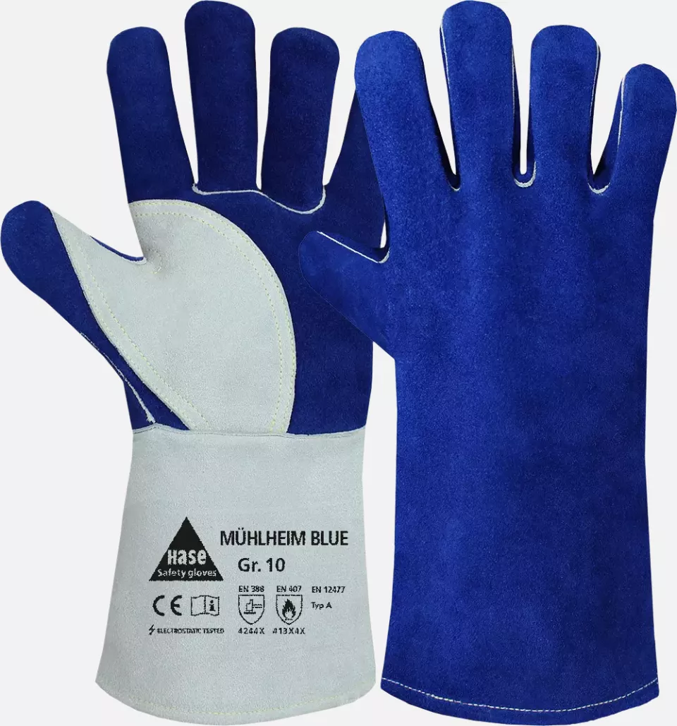 Hase Safety Gloves 301080, MÜHLHEIM BLUE Welding Gloves, image 1, gallery thumbnail