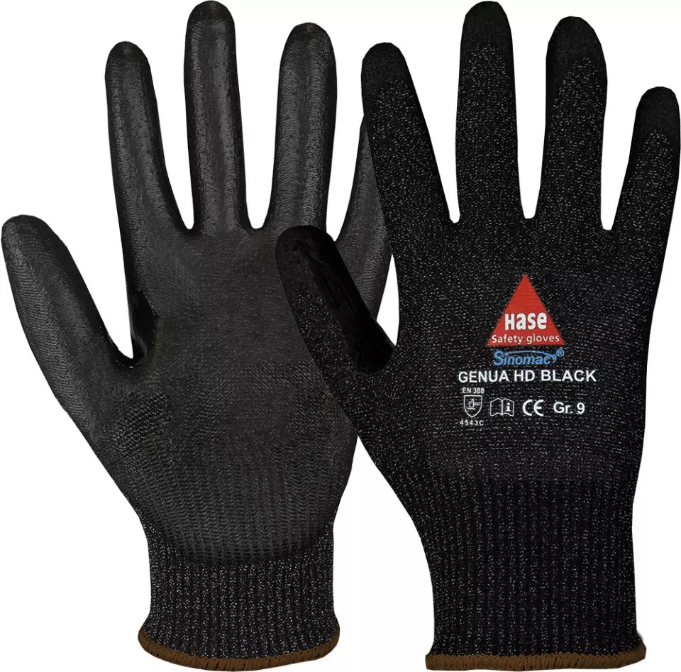 Hase Safety Gloves 508507, GENUA HD BLACK Schnittschutzhandschuhe, image 1, gallery thumbnail