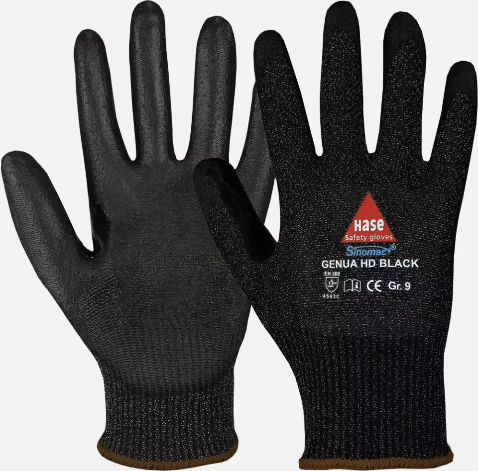 Hase Safety Gloves 508507, GENUA HD BLACK Cut Protection Glove, image 1, gallery thumbnail