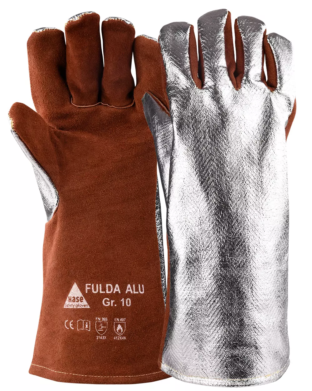 Hase Safety Gloves 366222, FULDA ALU Welding Gloves, Size 10, image 1