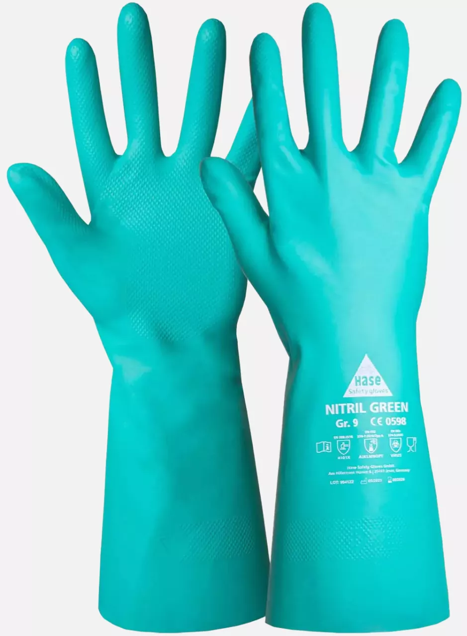 Hase Safety Gloves 904000, NITRIL GREEN Chemikalienhandschuhe, image 1, gallery thumbnail