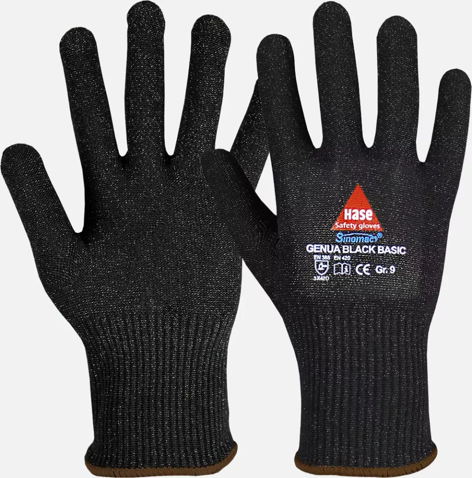 Hase Safety Gloves 508506, GENUA BLACK BASIC Cut Protection Glove, image 1, gallery thumbnail