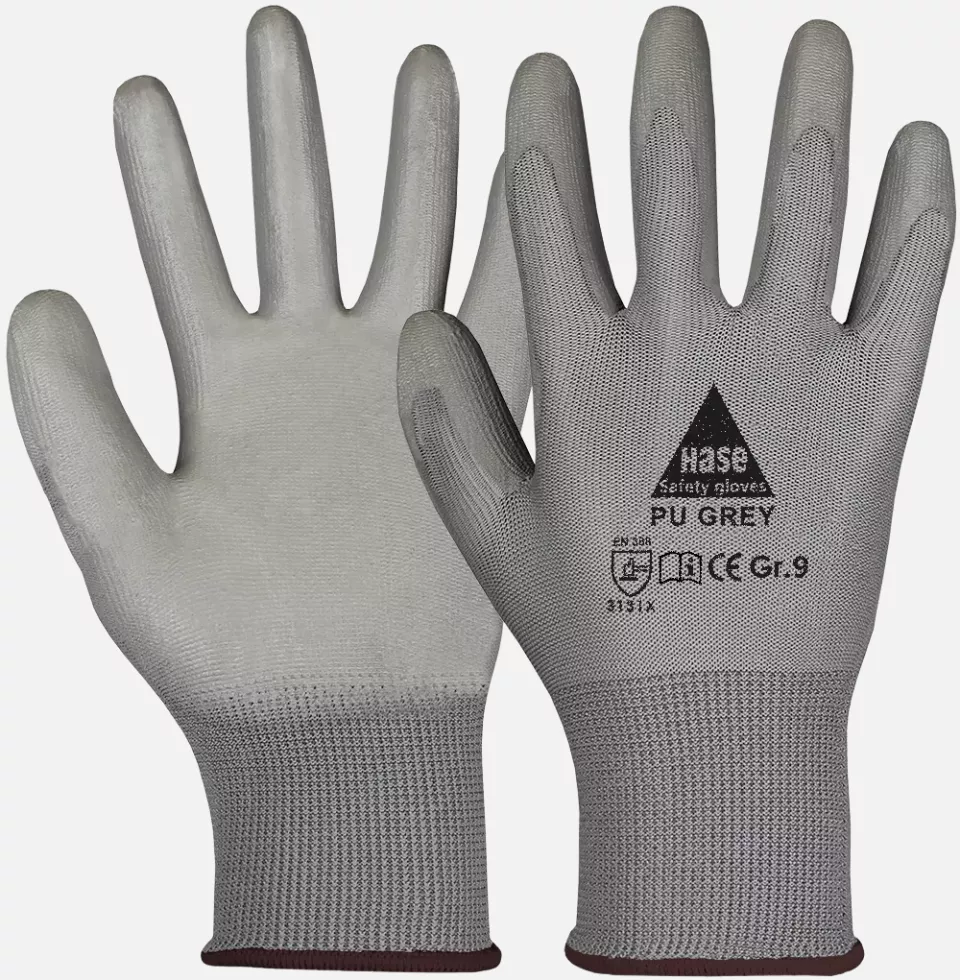 Hase Safety Gloves 509540, PU GREY Assembly Glove, image 1, gallery thumbnail