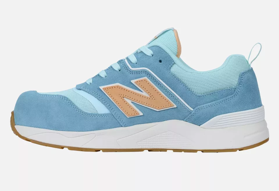 New Balance WEELCAP-2944, Elite Lite Womens Safety Shoe S1 PL HRO FO SC SR Milky Blue/orange, image 19, gallery thumbnail