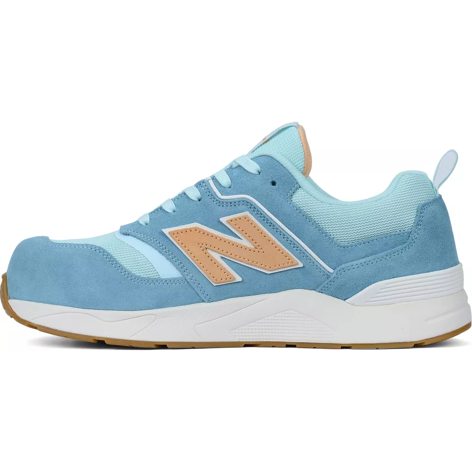 New Balance WEELCAP-2944, Elite Lite Womens Safety Shoe S1 PL HRO FO SC SR Milky Blue/orange, image 3, gallery thumbnail