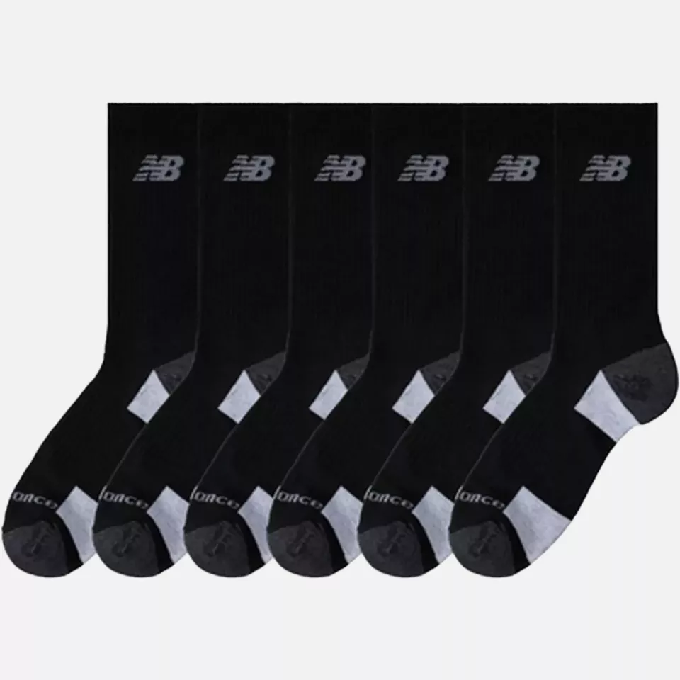 New Balance LAS51356, Performance Crew Socks, Black, image 1, gallery thumbnail