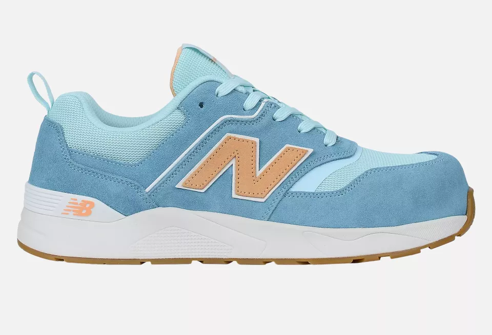 New Balance WEELCAP-2944, Elite Lite Womens Safety Shoe S1 PL HRO FO SC SR Milky Blue/orange, image 16, gallery thumbnail