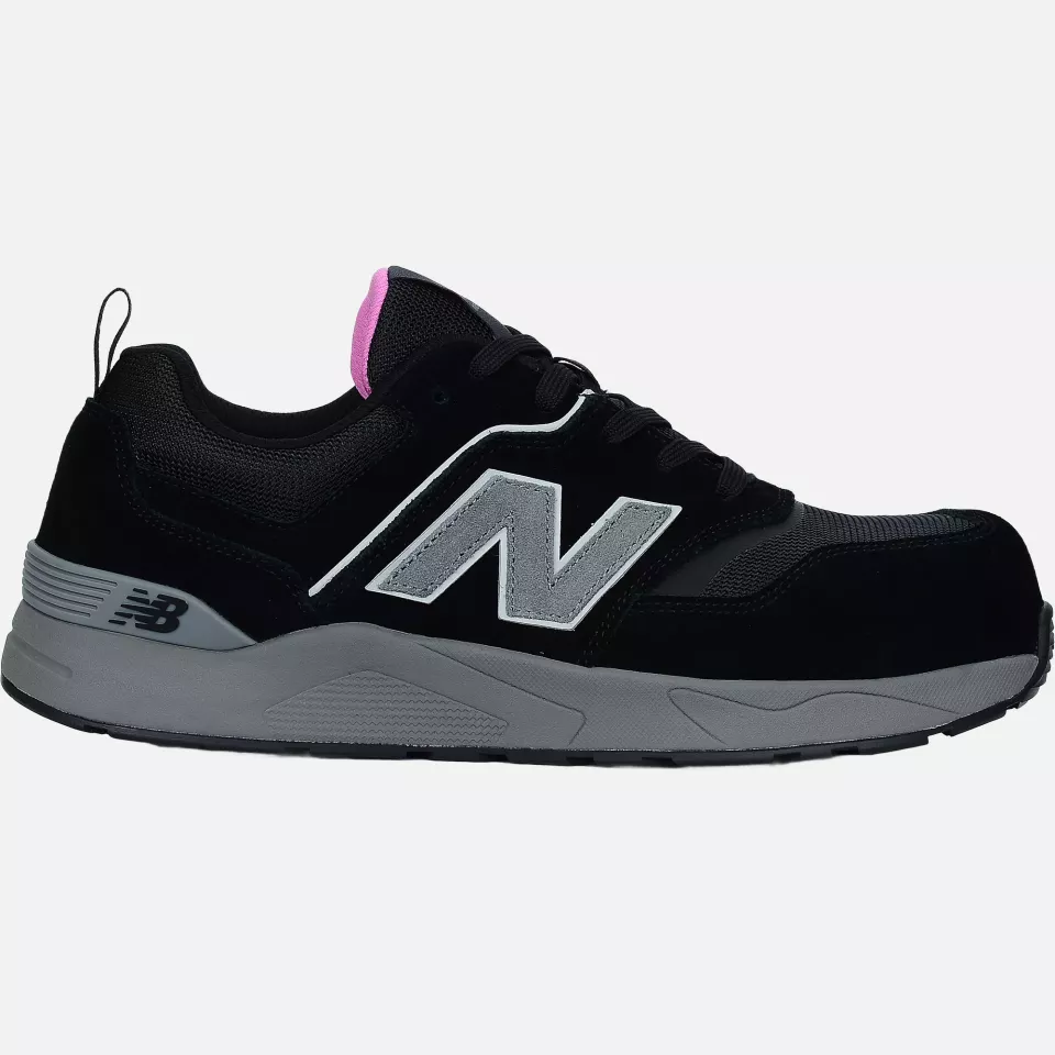 New Balance WEELCAP-1063, Elite Lite Womens Safety Shoe S1 PL HRO FO SC SR Black/rose, image 2, gallery thumbnail