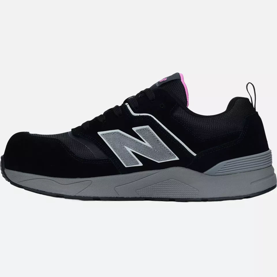 New Balance WEELCAP-1063, Elite Lite Womens Safety Shoe S1 PL HRO FO SC SR Black/rose, image 3, gallery thumbnail