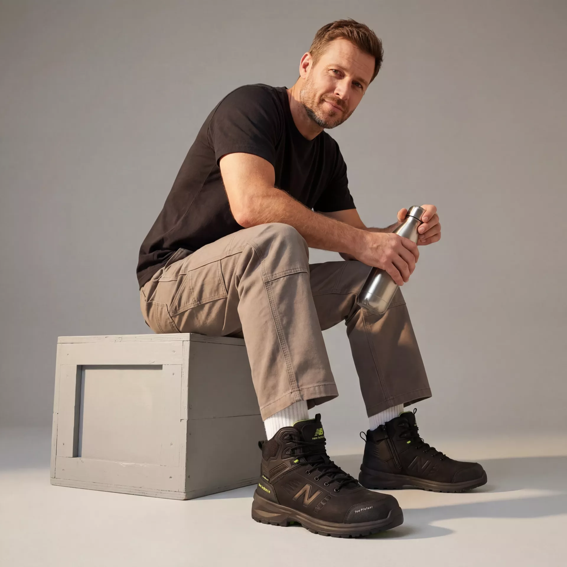 New Balance MIDCLBR-1000, Calibre Safety Boots S3L FO HRO SR SC Black Width 2E, image 9