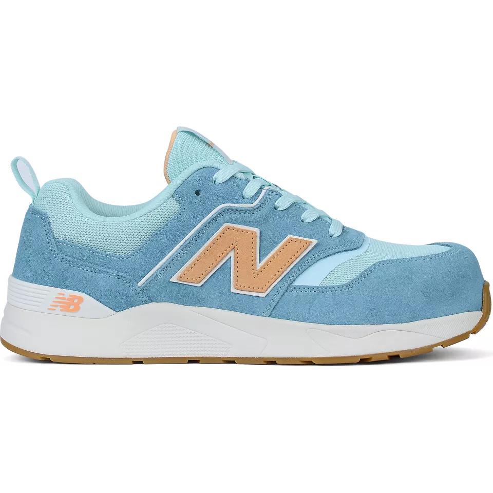New Balance WEELCAP-2944, Elite Lite Womens Safety Shoe S1 PL HRO FO SC SR Milky Blue/orange, image 2, gallery thumbnail