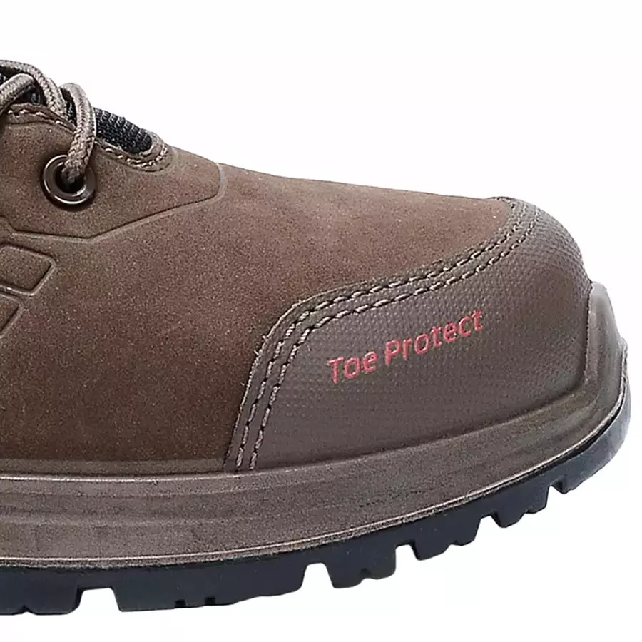**Lightweight fiberglass toe cap** gives you certified safety and lasting comfort all day.
