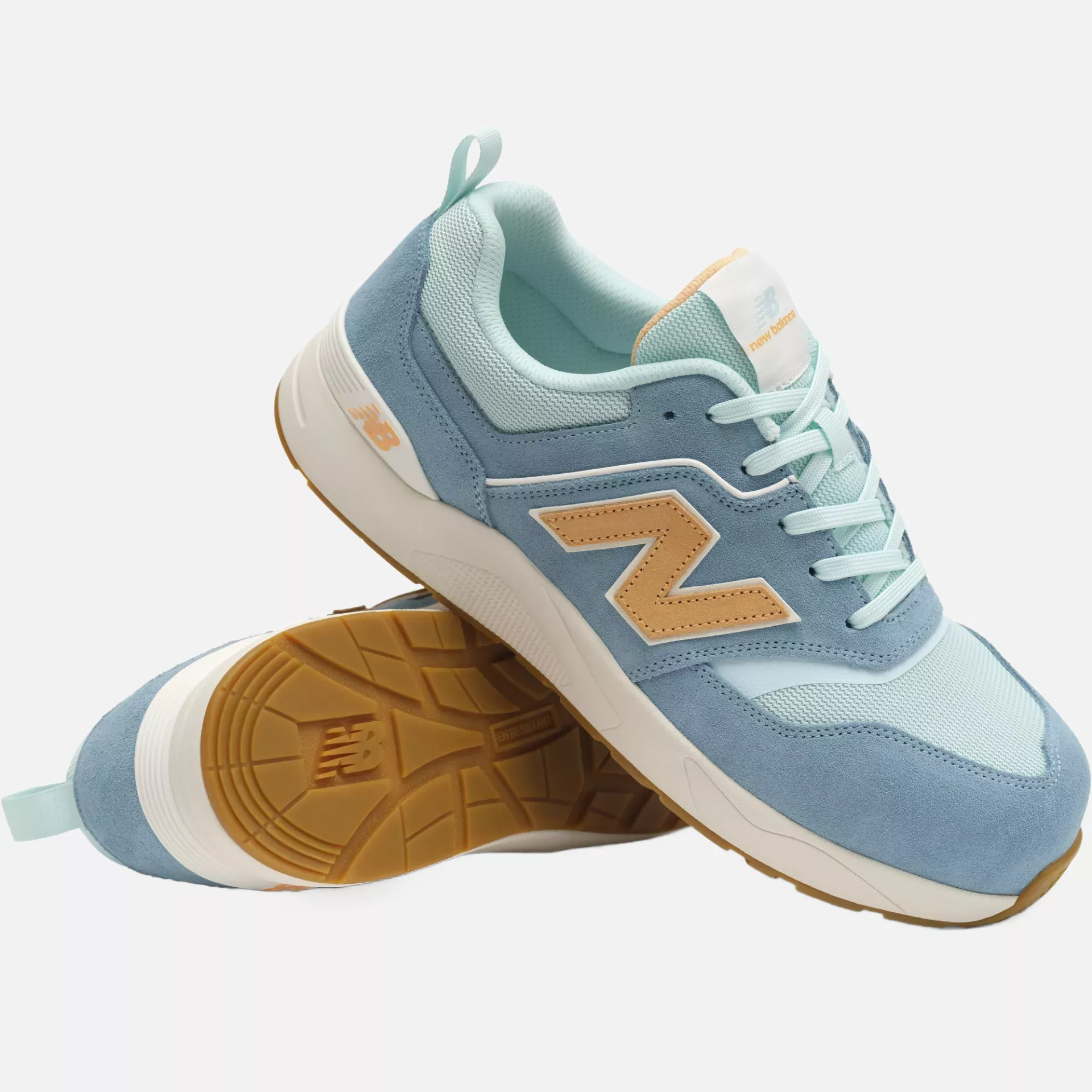 New Balance WEELCAP-2944, Elite Lite Damen Sicherheitsschuh S1 PL HRO FO SC SR Milchblau/Orange, image 6