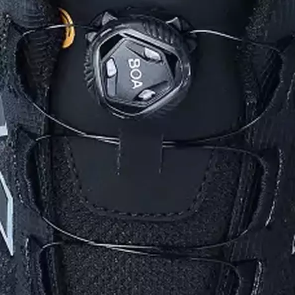**BOA® Fit System** allows instant adjustment with a simple twist, locking in a *secure fit* all day. Built for precision and convenience, it replaces traditional laces for **consistent support** and *effortless control* in fast-paced environments.