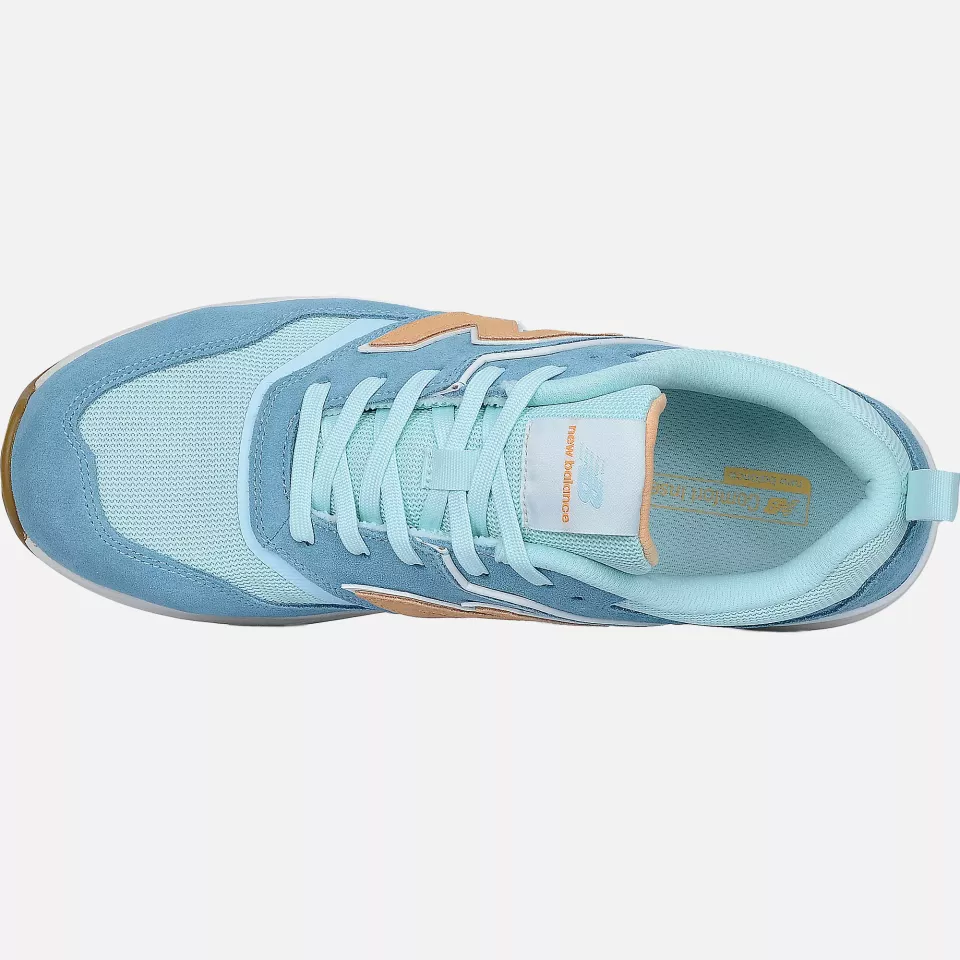 New Balance WEELCAP-2944, Elite Lite Damen Sicherheitsschuh S1 PL HRO FO SC SR Milchblau/Orange, image 4, gallery thumbnail