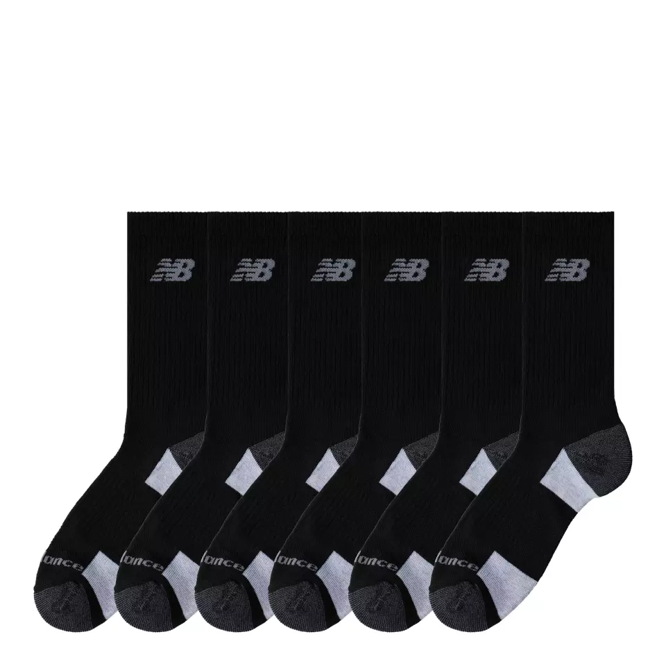 New Balance LAS51356, Performance Crew Socks, Black, image 1, gallery thumbnail